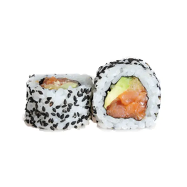 Spicy salmón crunch roll