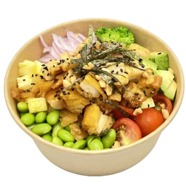 Pollo curjiente Poke Bowl