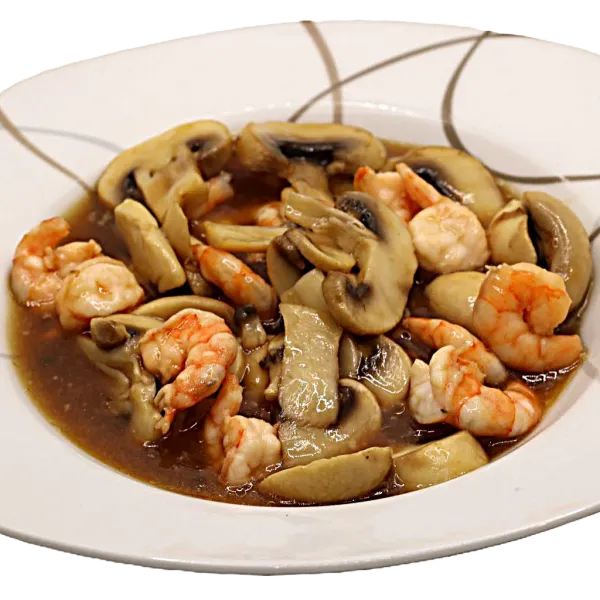 Gambas con champiñones