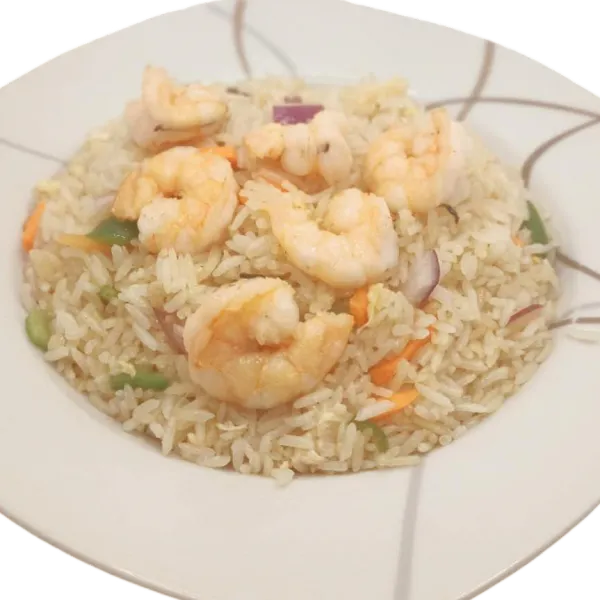 Arroz teppanyaki con gambas